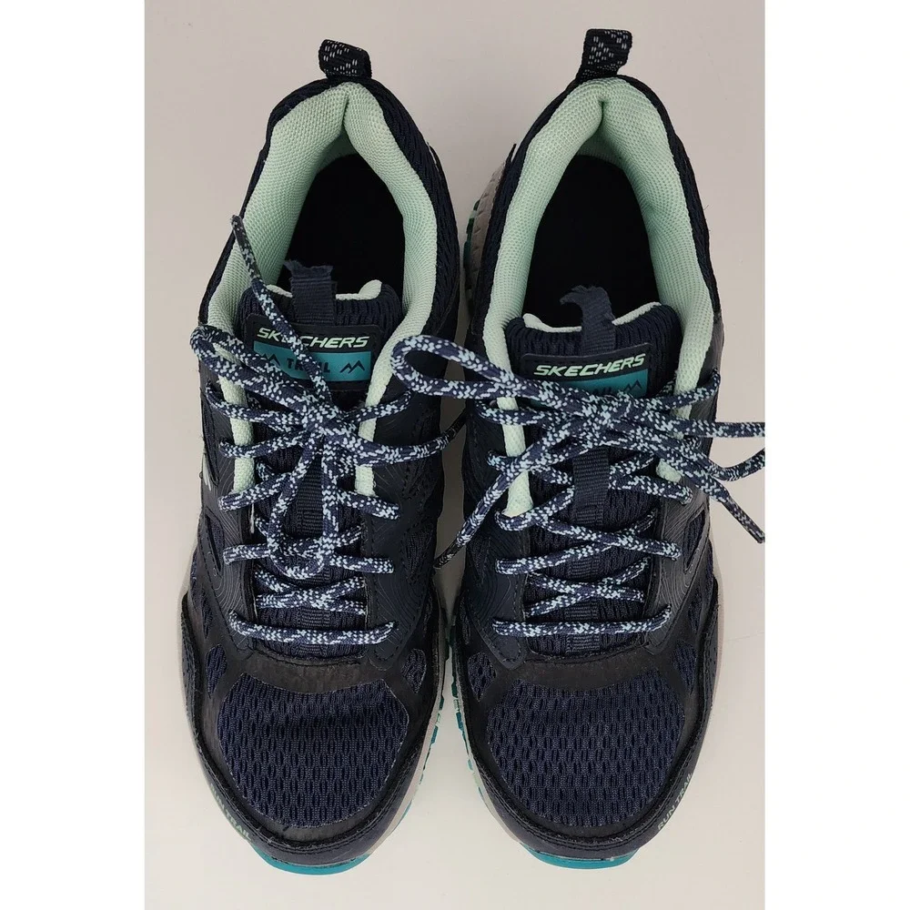 Skechers Run Trail Sneakers Womens 6.5 Navy Aqua 149821 Athletic Shoes VGC